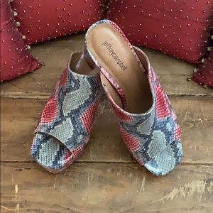 Jeffrey Campbell Platform Pink Snakeskin Mule